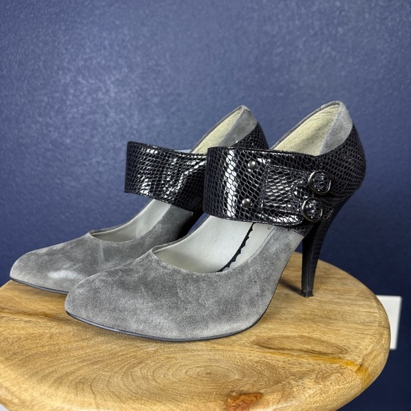 Fergalicious Gray and Black Heels - Picture 1 of 8